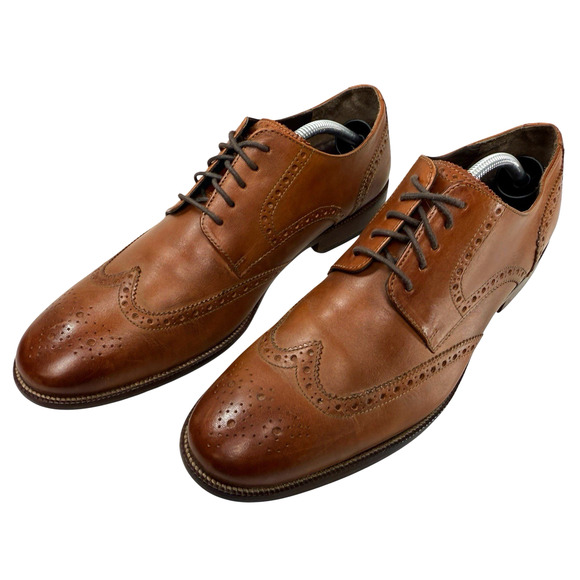 Cole Haan Wingtip Brown Leather Oxfords Mens Size 11 M Benton Dress Shoe C24116 - Picture 1 of 10
